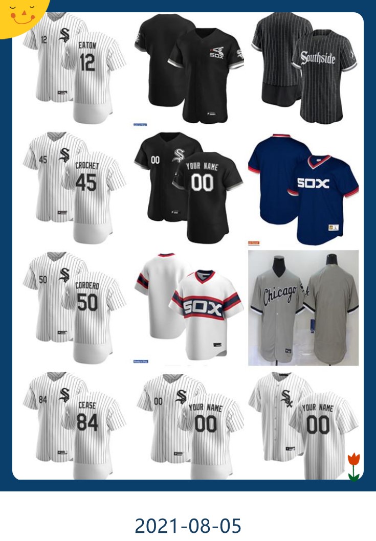 

Men Women Youth City 84 Dylan Cease 50 Jimmy Cordero 45 Garrett Crochet 12 Adam Eaton Custom Baseball Jersey Blank white black gray, Colour