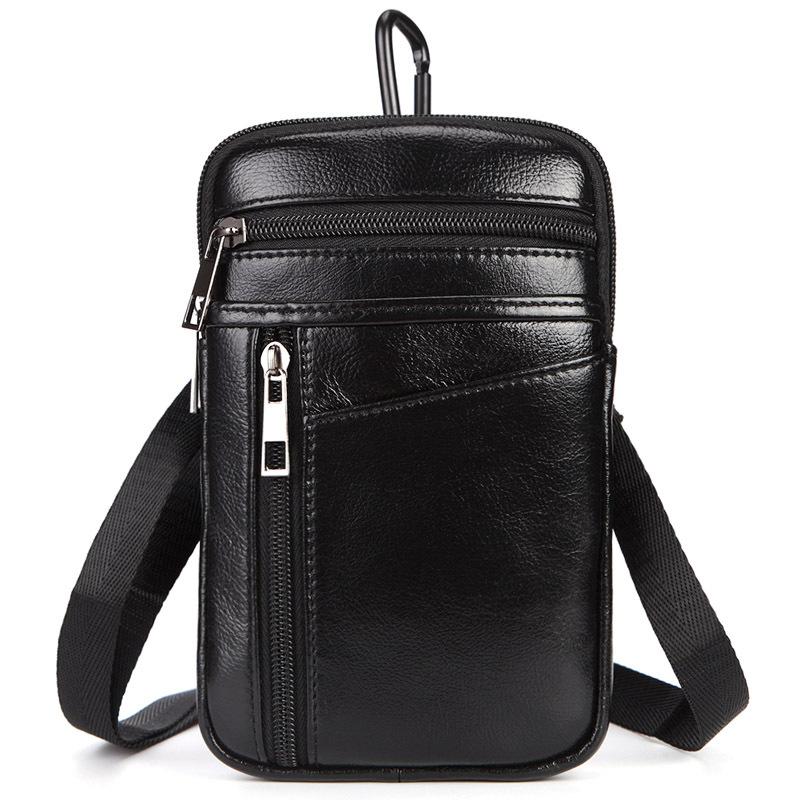 

Waist Bags Men's Bag Leather Wear Belt Mobile Phone Oil Wax Shoulder Casual Factory Direct Sales