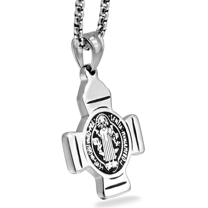 

Pendant Necklaces Banquet Religious Pendant,classical Vintage Jewellery Men Scholar Pendants Silver Color Stainless Steel Cross P202