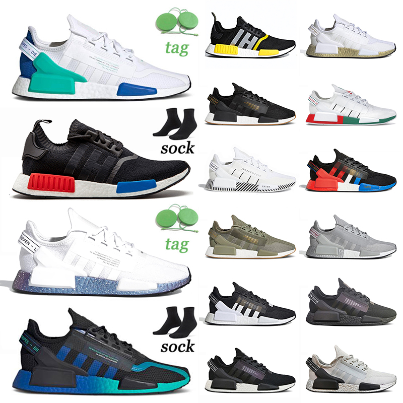 

Outdoor Sports Running Shoes NMD R1 V2 Mens Womens White Cyan OG Classic Black Speckled Aqua Thunder Dazzle Camo Paris Mexico City Grey Silver Metallic Gold Sneakers, D39 triple white 36-45.jpg