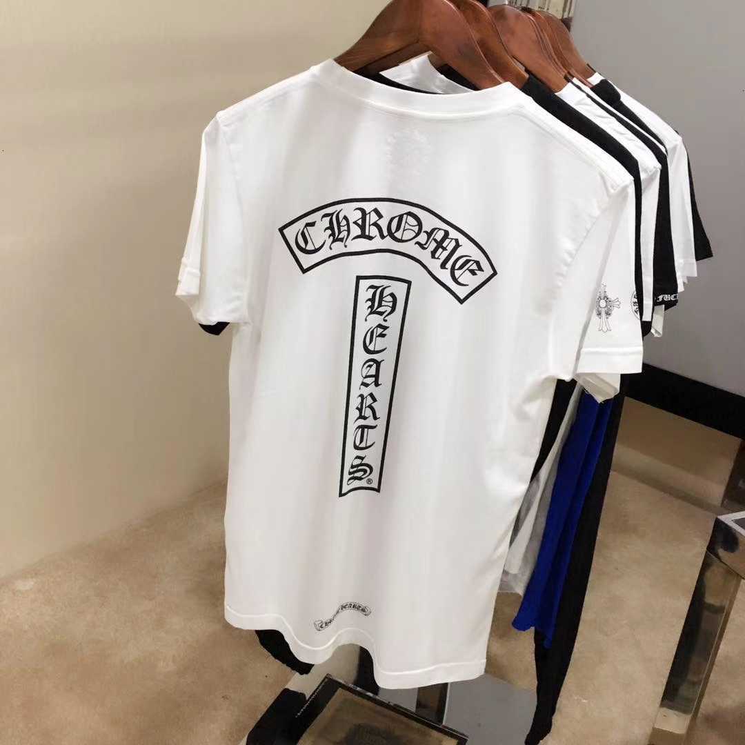 

brand Chao ch short sleeve men's crosin Sanskrit t t-print loose couple's t-shirt super fire top 9XF2, Black