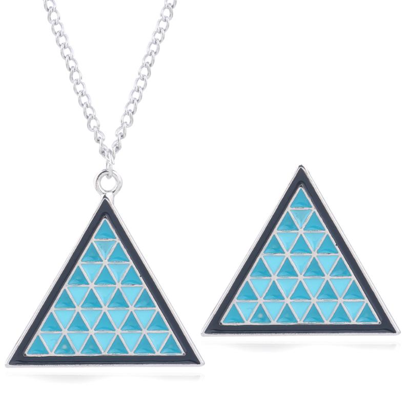 

Pendant Necklaces Rongji Jewelry Detroit Become Human Necklace Under The Legend Triangle Bevel Man And Woman Fashion, Silver