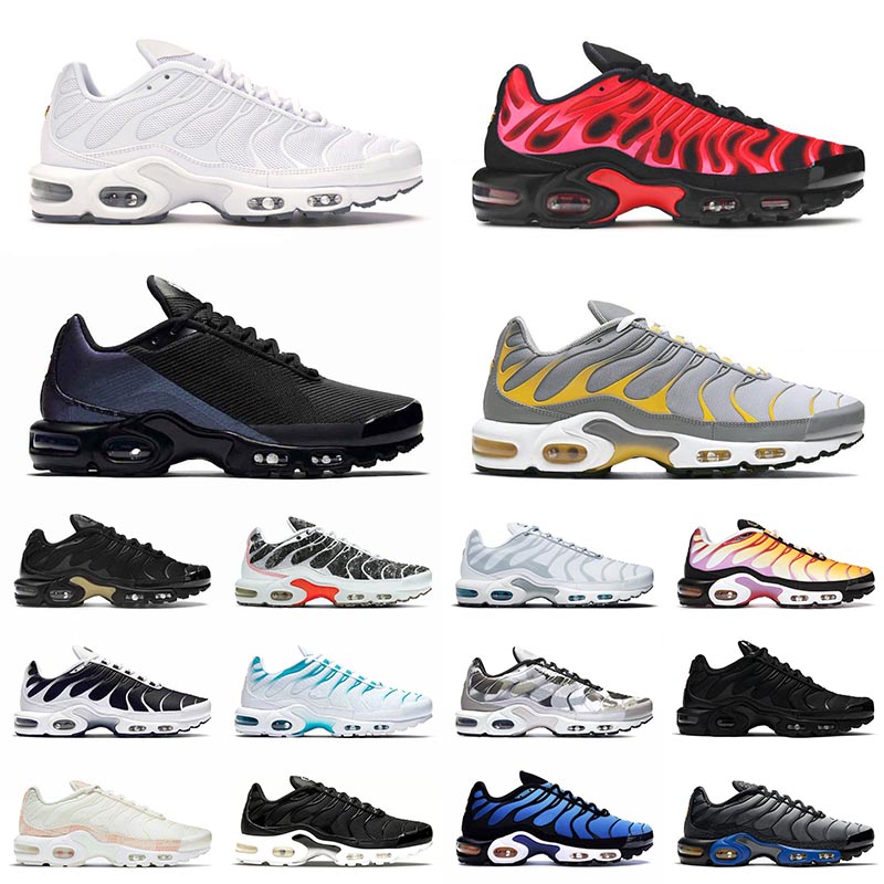 

2021 Arrival Plus Tn Mens Womens Running Shoes Size 12 Triple White Black University Red Photon Dust Hyper Blue Oreo Outdoor Sports Sneakers, C6 oreo 40-46