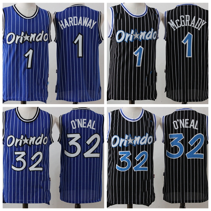 

2021 Mens Orlando Magic Basketball Jerseys 32 O'Neal Penny 1 Hardaway Tracy McGrady Shorts Stitched 0506, Black;red