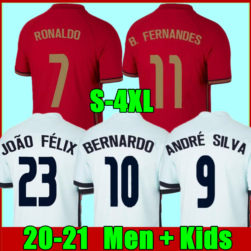 

RONALDO soccer jersey 20 21 B.FERNANDES JOAO FELIX DIOGO J. RUBEN NEVES BERNARDO football shirt 2021 national team Men + Kids kit uniforms, Black;yellow