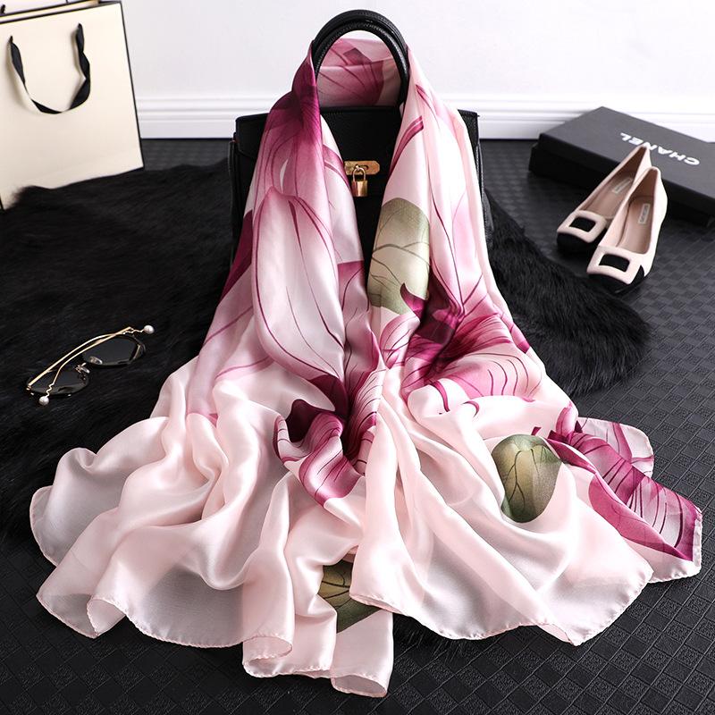 

Scarves Spring And Autumn Korean Version Of The Simulation Silk Scarf Women's Thick Shawl Elegant Atmospheric Warm Neck.women