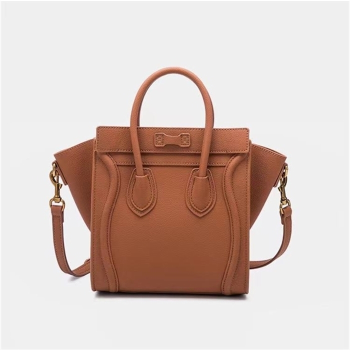 

2021 Bag female style 100 hitch head layer cowhide smiling single shoulder cross-slung large capacity face wing bags