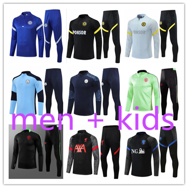 

kids + mens men s 2021 football training suits tracksuit kit survetement foot soccer chandal futbol chánda designers tracksuits kid