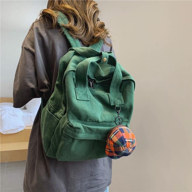

korean retro style women backpack fashion solid color school bag for teenage girl children backpacks travel