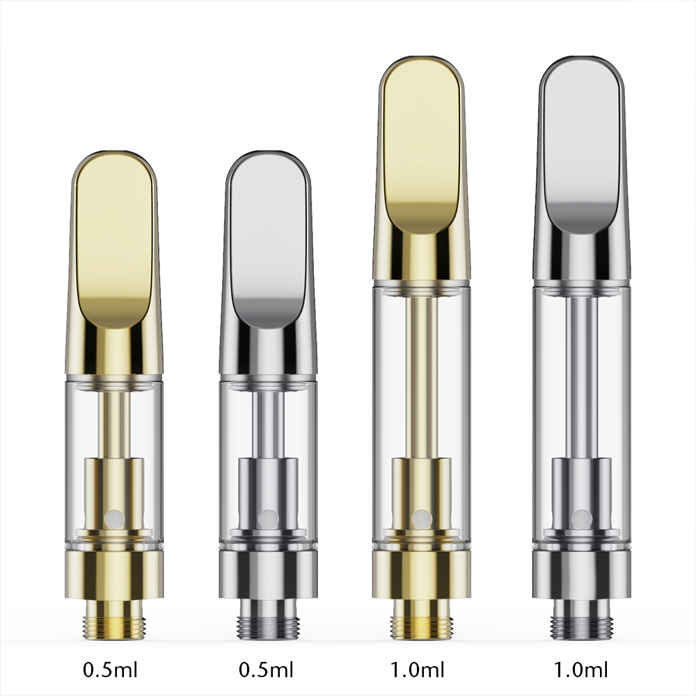 

Gold Carts Vape Cartridge Atomizer E Cig Empty 0.5ml 1ml Thick Oil Vaporizer 510 Tread Disposable Cart Ceramic-coil Cartridges Glass Tank