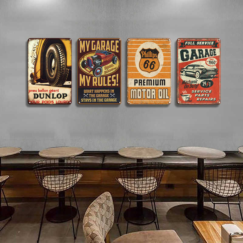 

My Rules signs Vintage Decoration Dads Garage Stickers Retro Metal Plate Funny Warning Wall Signs