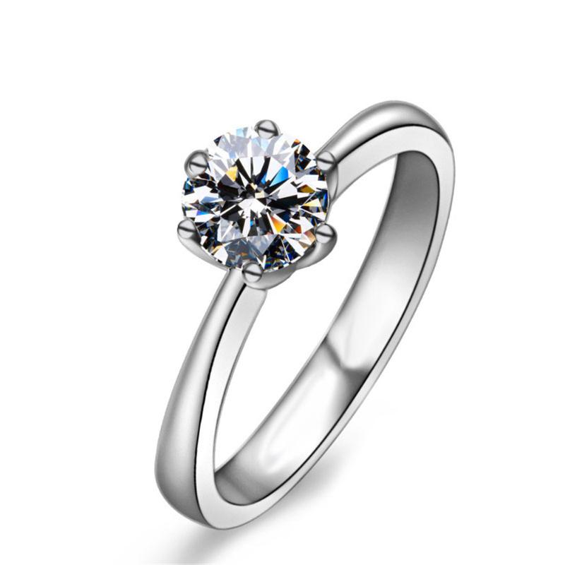 

Wedding Rings Top Quality Charms Cubic Zirconia Silver Color Band Ring For Women Size 6 7 8 9 HERR0088