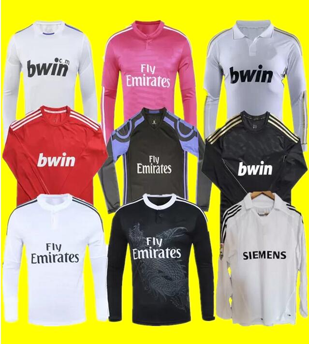 

05 06 Real Madrids Retro Football Jerseys GUTI Ramos McManaman 10 11 12 13 14 15 16 RONALDO ZIDANE 17 18 2005 2006 classic Soccer shirt home and away Long sleeve, 14/15;away