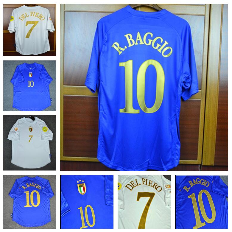 

Retro 2003 2004 italy jerseys R.baggio Del Piero Pirlo Totti Nesta Cannavaro Materazzi 04 jersey shirt, 2000 home