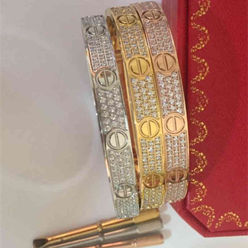 

High quality stainls steel love diamond bracelet luxury wedding Cuff Bracelet
