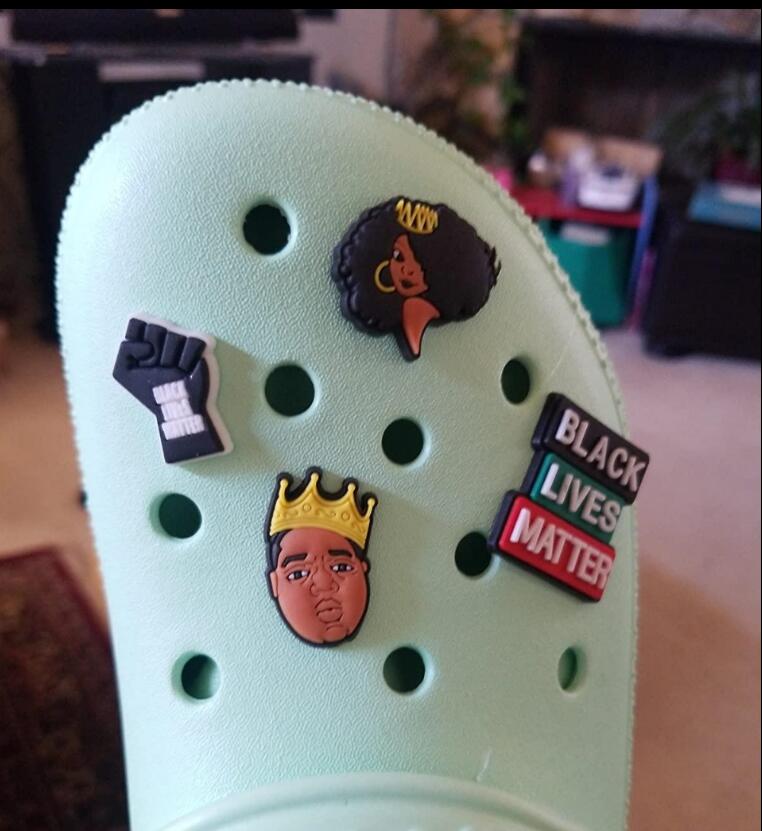 

Shoe Charms Black Lives Matter Croc Shoes Charms BLM Shoe Buckles Decoration for Clog Birthday Party Favors Shoe Accessories DHL free