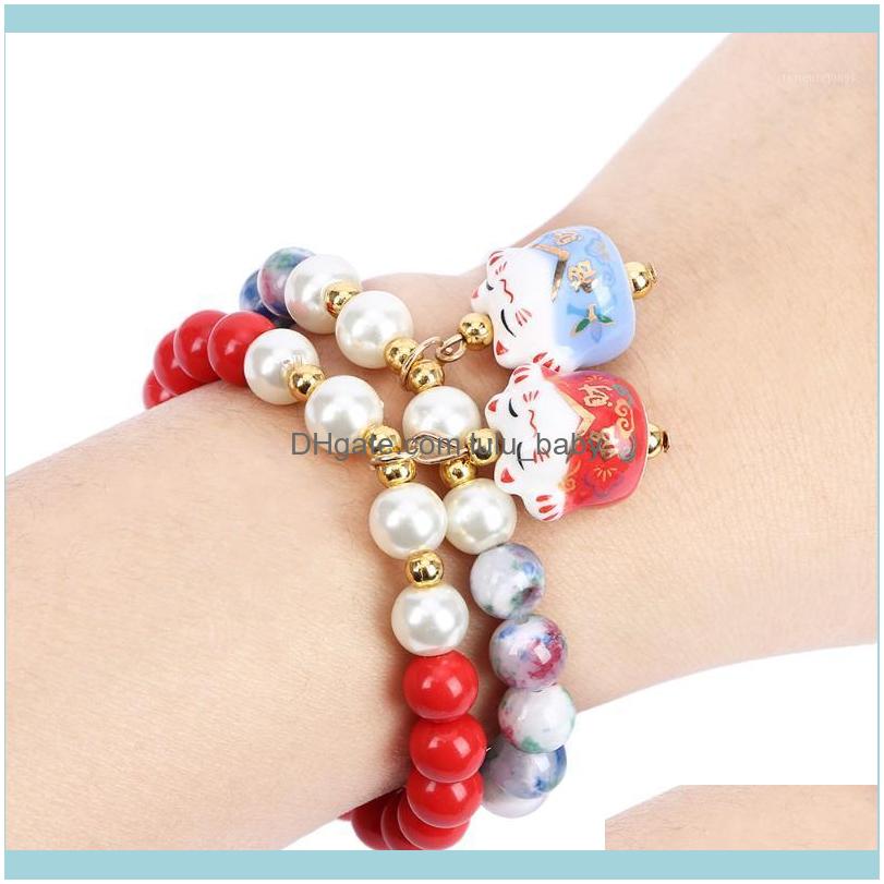 

Beaded, Bracelets Jewelrybeaded, Strands Gift Obsidian Bracelet Lucky Cat Cute Women Natural Beads Ceramic Femela1 Drop Delivery 2021 Uldxs