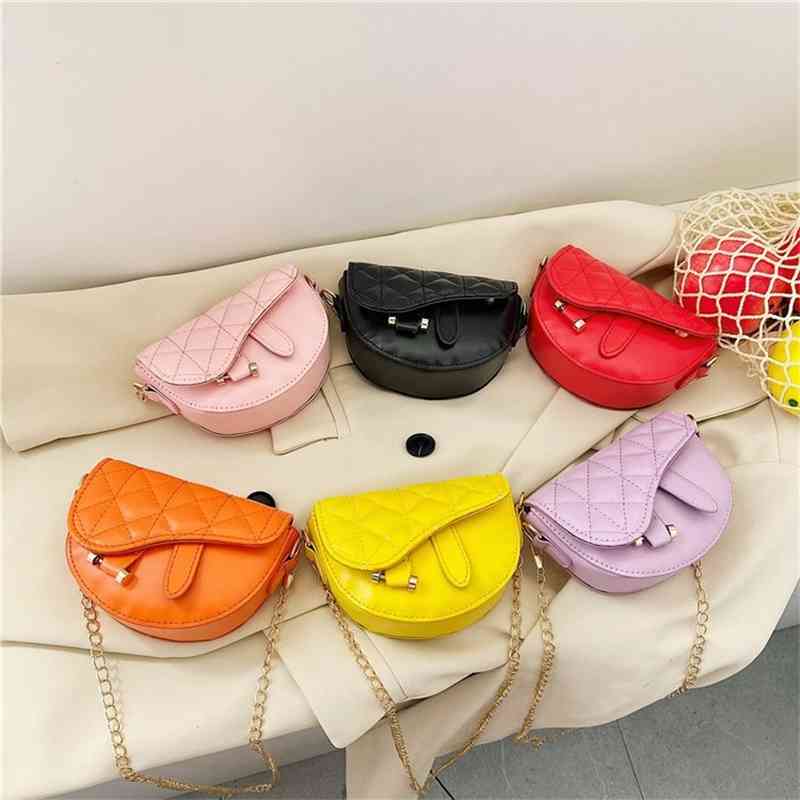 

Children's 2021 new embroidered Mini saddle foreign Princess chain messenger bag zero wallet, Yellow