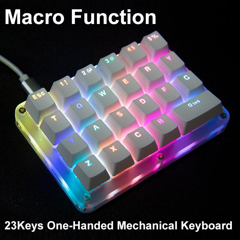 

One Handed Macro Mechanical Keyboard Portable Mini 23keys Programing Gaming Keypad Full Programmable RGB Backlight Keyboards