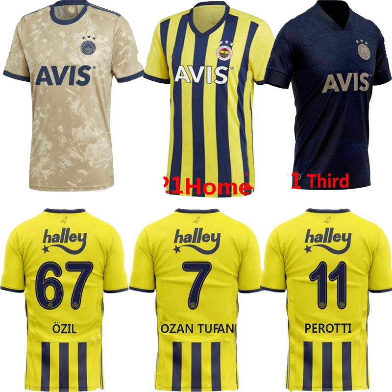 

Fenerbahce SK 2021 Futbol jerseys Home Away 20 21 Thiam PELKAS Mesut Ãz il Ozan Tufan Perotti Samatta soccer Uniforms, Black;yellow