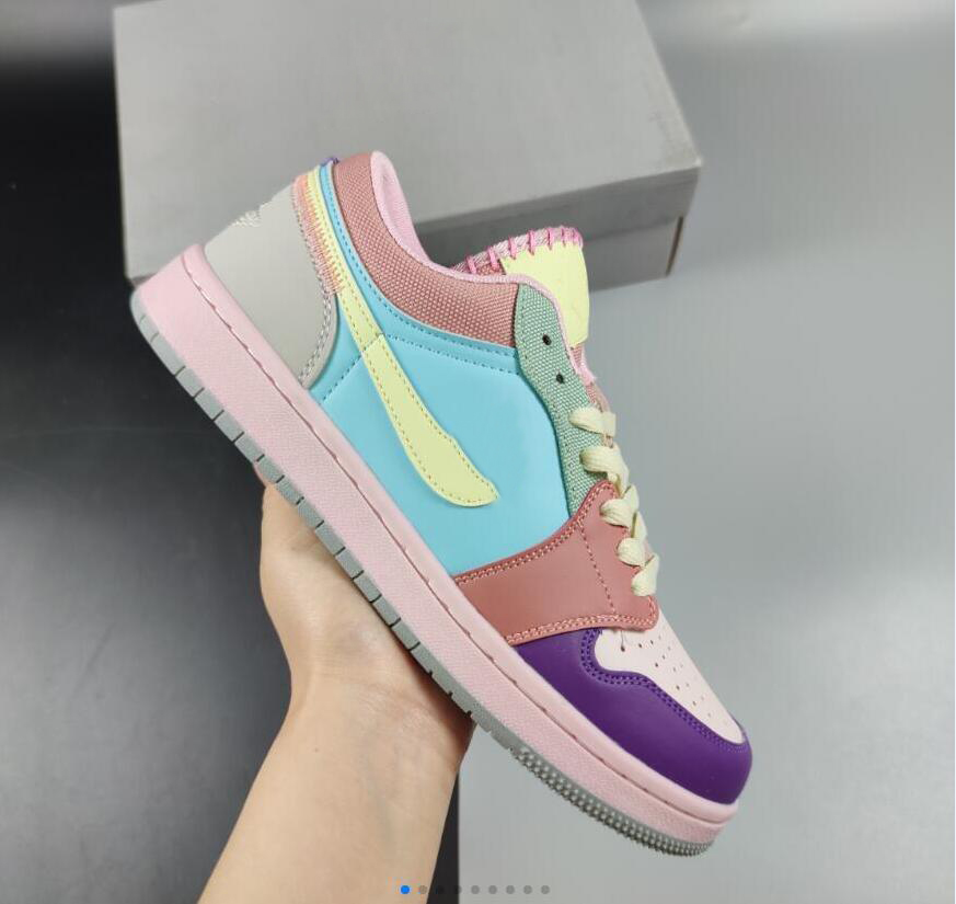 

Dress Shoes Men Women 1 Low SE Easter Pastel Basketball shoes 1s Low Mid Jumpman Sneakers DJ5196 615, Multi