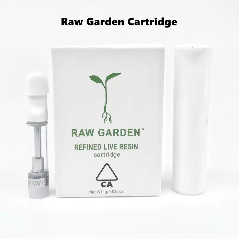 

RAW Garden Atomizers Live Resin Vape Cartridge with Packaging 0.8ml 1ml Ceramic Coil Carts Glass Tank 510 Thread cartridges Thick Oil Wax Vaporizer