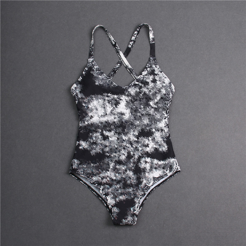 

Casual Letter Designer Swimsuit Women Summer Halter Swimwear One Piece Cross Strap Bikini Set Ladies Bandage Bathing Suit, White;black