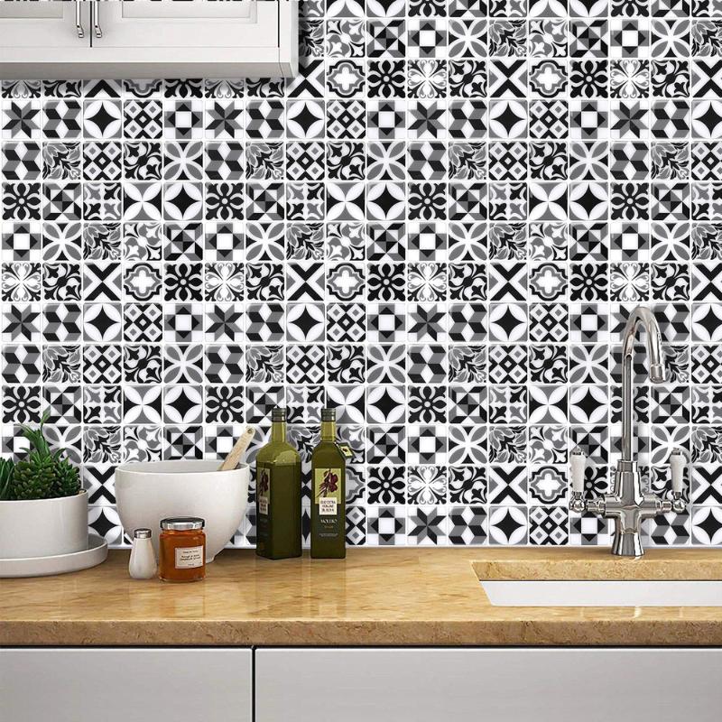 

Wall Stickers 1Pcs Mandala Style 3D Peeling And Pasting Tile Sticker Kitchen Backsplash Bathroom Self-adhesive Removable Decoration