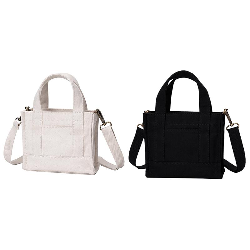 

Evening Bags Simple Straddle Single Shoulder Canvas Small Square Bag, Black