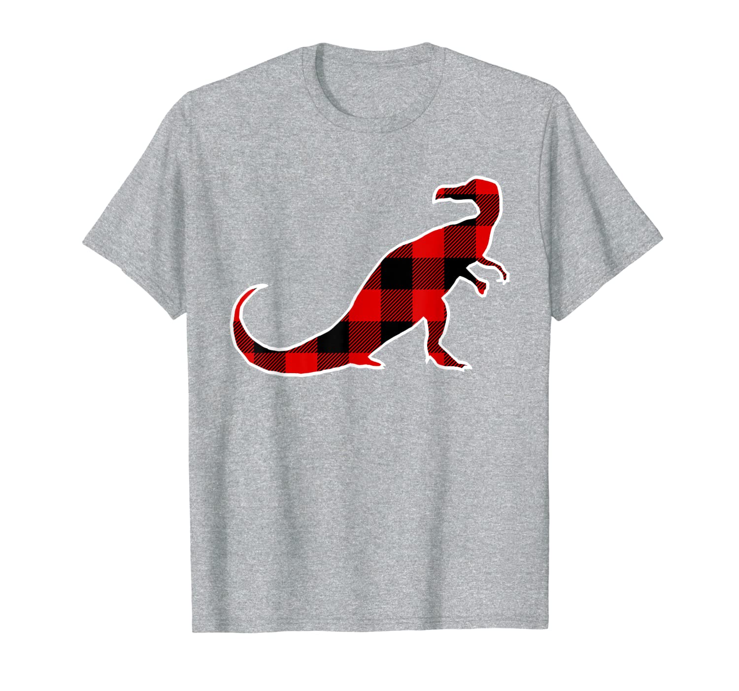 Dinosaur Red Buffalo Plaid T-rex Matching PJ Family Gift T-Shirt-image-702961516