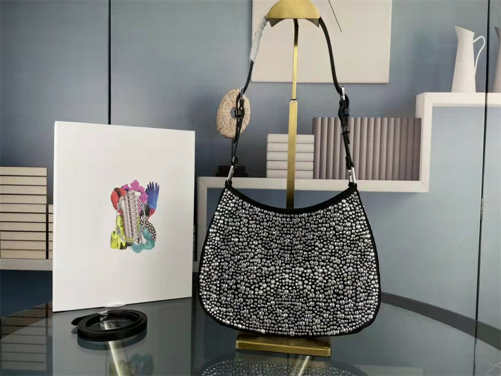 

High Quality Designer Crystal Hobo Bags Bling Rhinestone One Shoulder bag Sequined Diamond Leather Strap Baguettes Handbag Women Underarm Bag Fashion wallet purse, Other colors