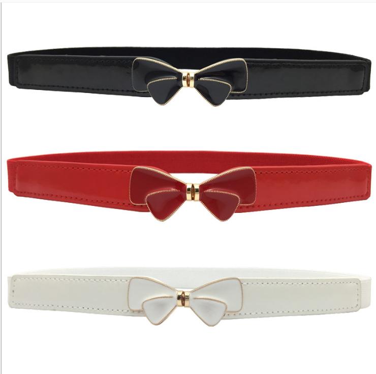 

Belts Bow Belt Cummerbunds With Buckle Thin Elastic Cummerbund For Dress Pants Apparel Accessories Cinturon Mujer Women, Black;brown