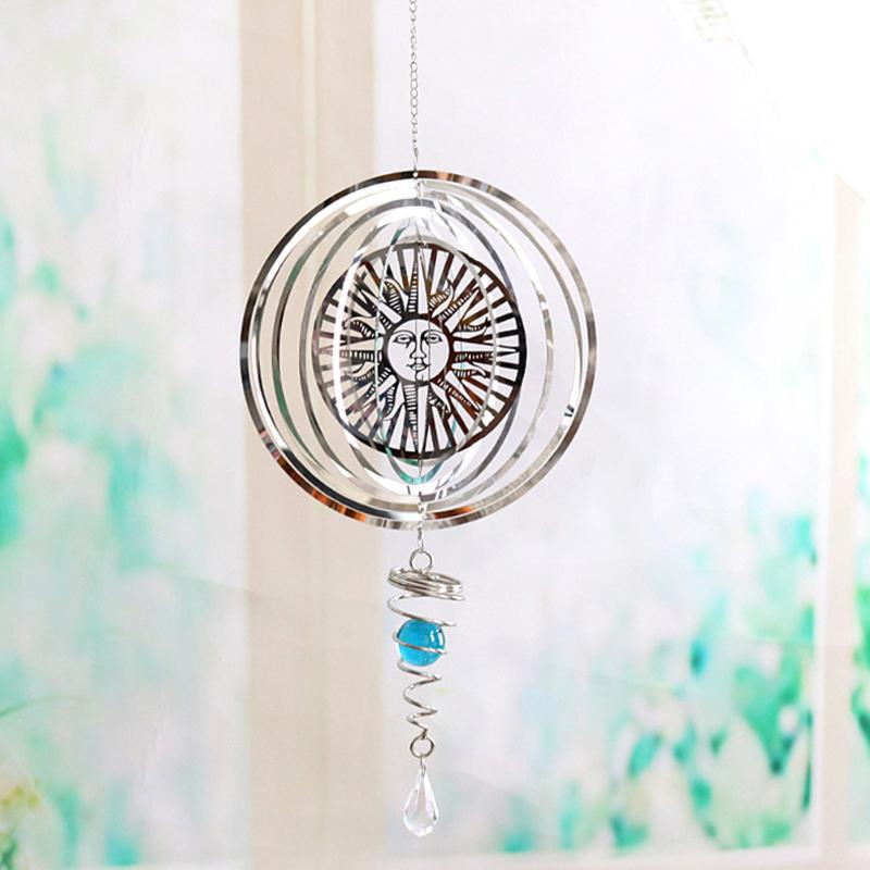 

Garden Decorations Sun Suncatcher Windchimes 3D Metal Foldable Rotating Hanging Wind Spinner Interior Home Decoration Pendant