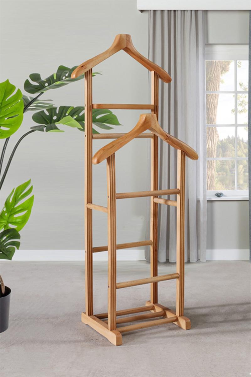 

Mute Butler Wooden Clothes Valet Coat Hanger Bedroom Hanging Rack European Style Modern Luxury Hangers & Racks