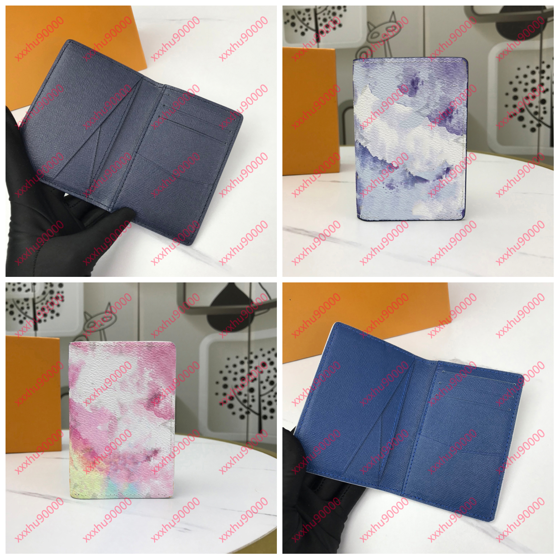 

brand new genuine colorful men wallet famous designer real leather short wallet high quality card holder pocket wallet, Blue