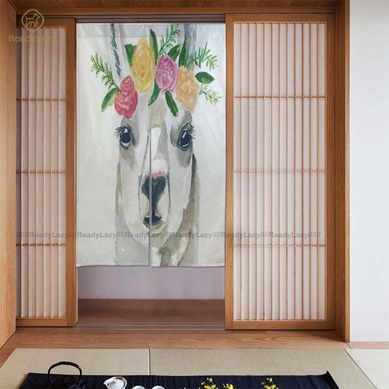 

Llama Curtains Divider Colored Door Curtain Room Double & Drapes