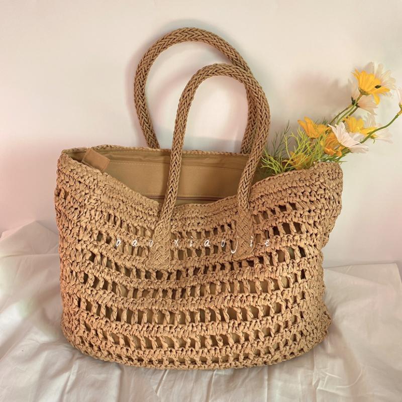 

Evening Bags High Capacity Large Summer Beach Straw 2022 Simple Fashion Travel Ladies Shoulder Handbags And Purses