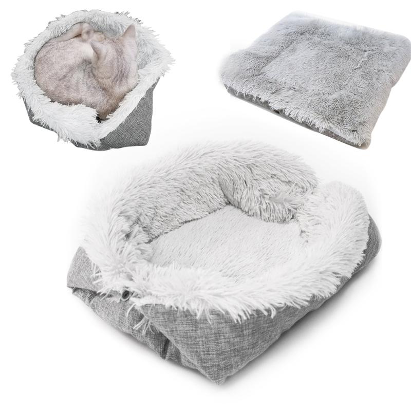 

Kennels & Pens Foldable Washable Pet Dog Cat Sleeping House Nest Plush Bed Winter Warm Pets Soft Mats