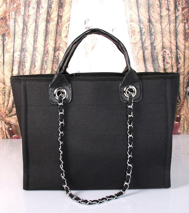 

Women Handbags Beach Bag Quality Fashion Knitting Purse Shoulder Large Tote With Chain Canvas Shopping Bags, Customize