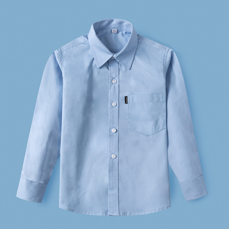 

shirts shirts Toddler Boy Shirts with Pocket Cotton Long Sleeve White Button Tops Solid Color Bottom Clothes for Teenage School Boys 5-16Years