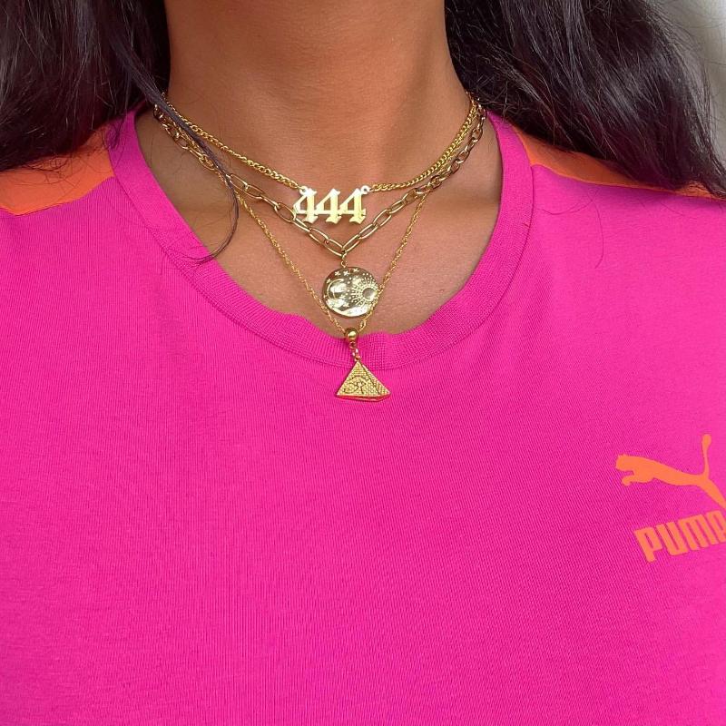 

Chains Gothic Angel Number Necklaces For Women 444 888 777 Gold Plated Stainless Steel Necklace Pendant Men BFF Christmas Jewelry Gift