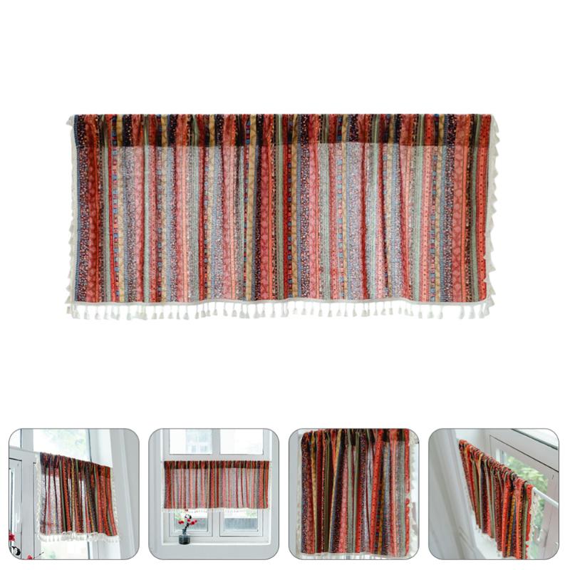 

Shower Curtains Delicate Tassel Half Curtain Window Short Blackout For Home