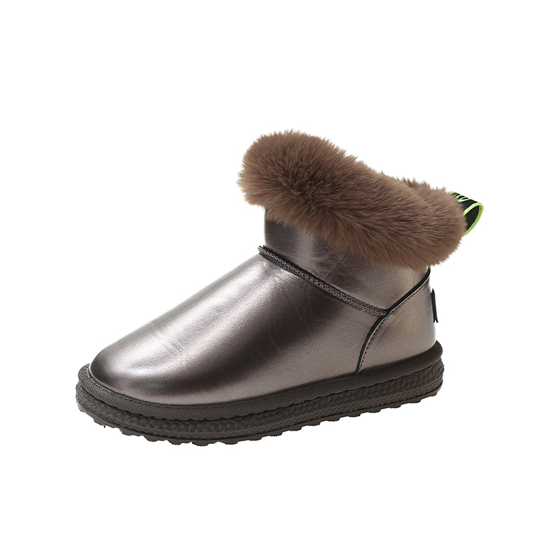 

winter snow boots flock in stock christmas gift low gang womens warm cotton padded waterproof pashm shoe luxury fashion lady warorwar yn51-9, Black