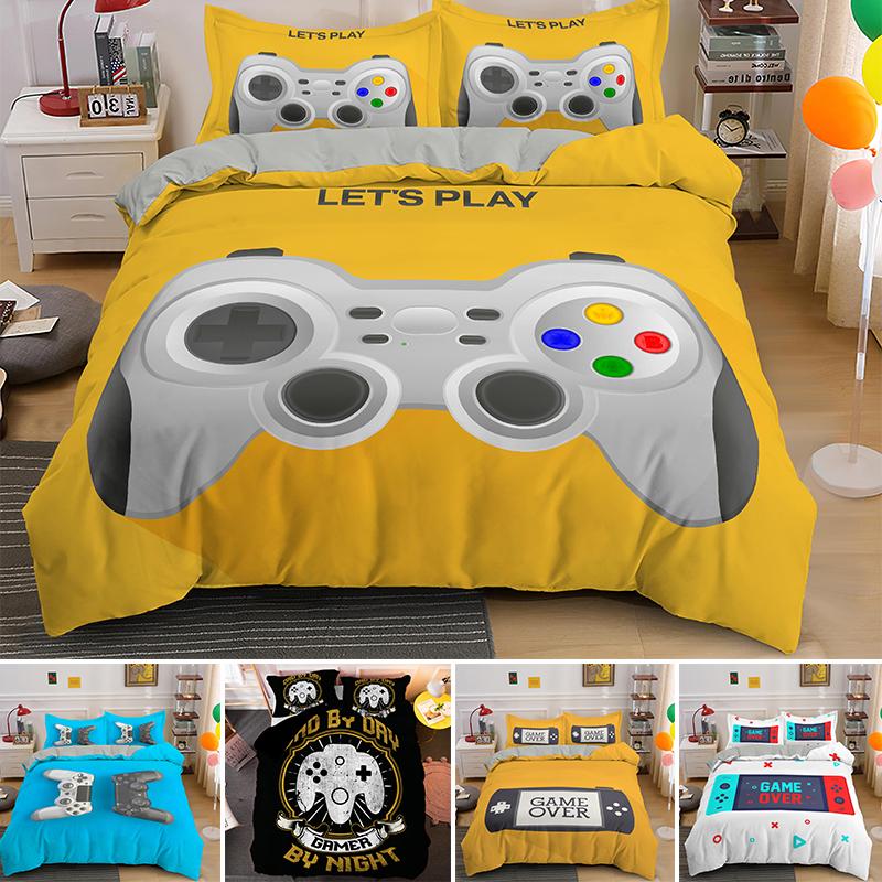 

Luxury 2/3 Pcs Gamer Duvet Cover Cartoon Game King  Single Bedding Sets Kids Boys Girls Quilt Comforter Covers Set