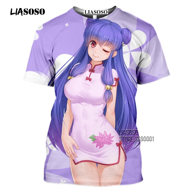 

LIASOSO Ranma 1/2 T-shirt 3D Print Tendou Akane VS Ranma Tshirt Summer Casual Harajuku Shirt Hip Hop Oversized Tops Streetwear Q0521