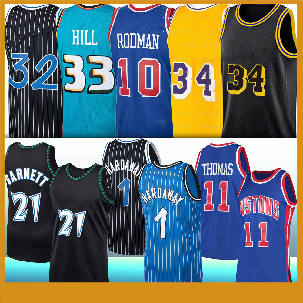 

Tim 1 Hardaway Kevin 21 Garnett Dennis 10 Rodman Isiah 11 Thomas Grant 33 Hill Retro college Basketball Jersey, Ncaa