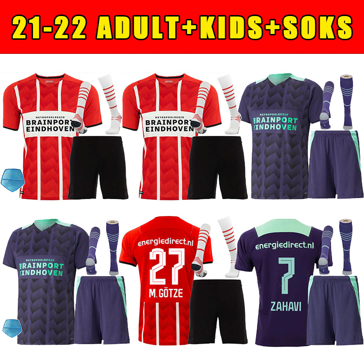 

21 22 EINDHOVEN soccer jerseys MALEN camisa de futebol IHATTAREN DUMFRIES GAKPO BRUMA LAMMERS mens football shirts men+kids kit, Black