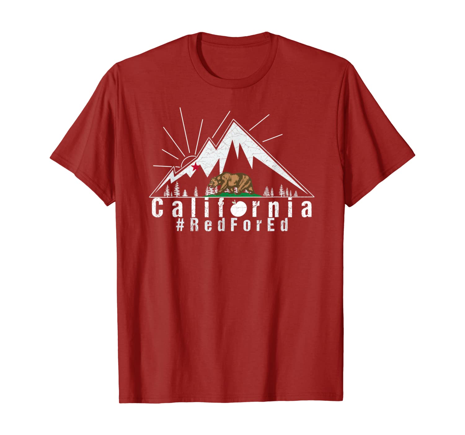 

teacher red for ed t-shirt california public ed, White;black