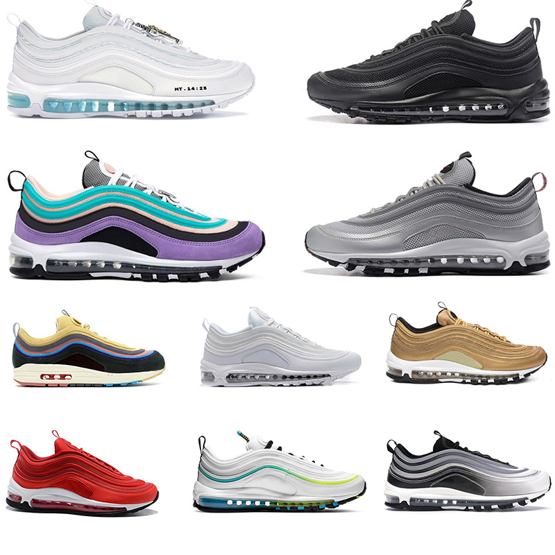 

Top quality 97 men's running shoes triple white black Halloween outdoor men's and women's sneakers sneakers