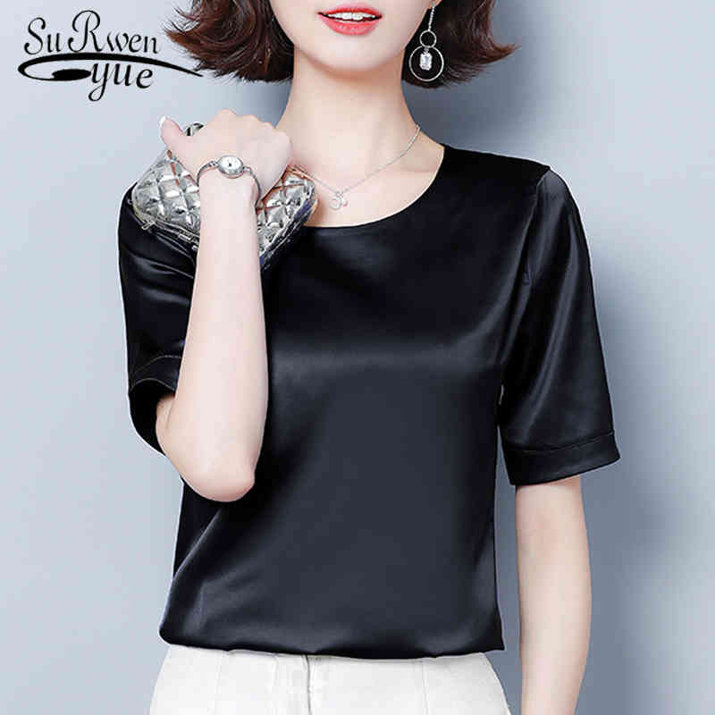 Casual Loose Women T-shirts Short Sleeve O-neck Solid Clothing s Tops Fashion Blouses Large Size 5658 50 210508